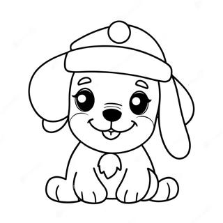 Adorable Christmas Puppy With Santa Hat Coloring Page 67965-53786