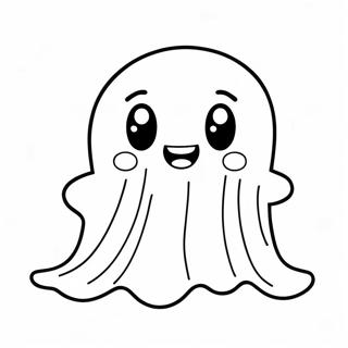 Kawaii Cute Ghost Coloring Page 68034-53831