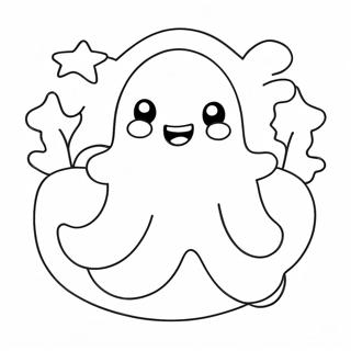 Kawaii Cute Ghost Coloring Page 68034-53832