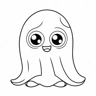 Adorable Kawaii Ghost With Big Eyes Coloring Page 68035-53853