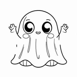 Adorable Kawaii Ghost With Big Eyes Coloring Page 68035-53855