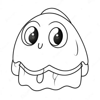 Adorable Kawaii Ghost With Big Eyes Coloring Page 68035-53856