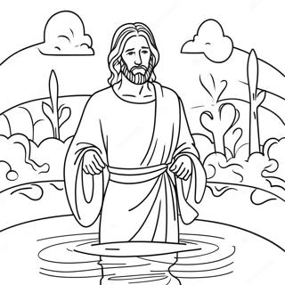 Jesus Baptism Coloring Pages