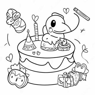 Happy 12th Birthday Celebration Coloring Page 68074-53866