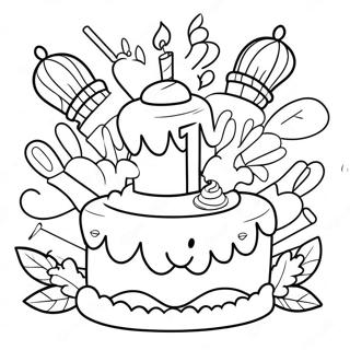 Happy 12th Birthday Celebration Coloring Page 68074-53867