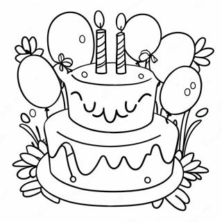 Happy 12th Birthday Celebration Coloring Page 68074-53868