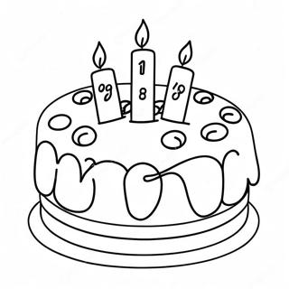 Colorful Happy 12th Birthday Cake Coloring Page 68075-53871