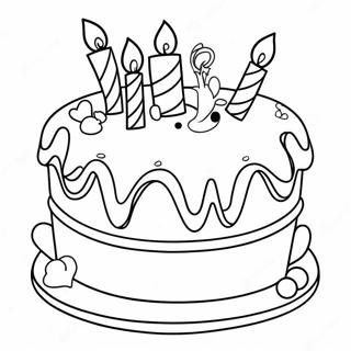 Colorful Happy 12th Birthday Cake Coloring Page 68075-53872