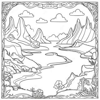 Land Of Stories Map Coloring Page 68084-53890