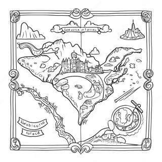 Land Of Stories Map Coloring Page 68084-53891