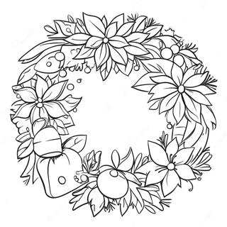 Christmas Wreath Coloring Page 6810-5422