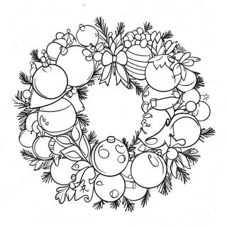 Christmas Wreath Coloring Page 6810-5424