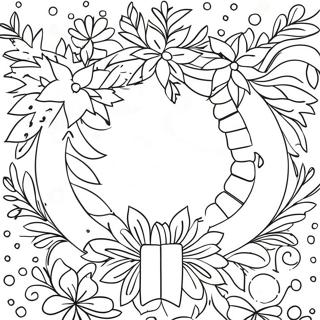 Festive Christmas Wreath Coloring Page 6811-5448