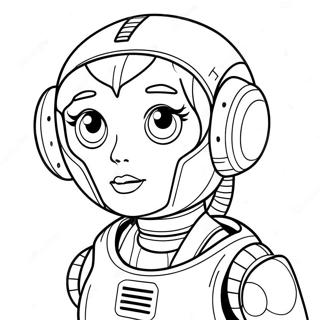 Girl Robot Coloring Page 68124-53937