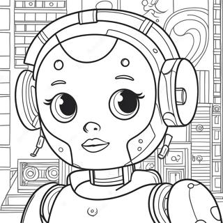 Girl Robot Coloring Page 68124-53938