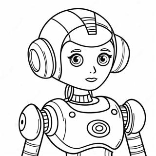 Girl Robot Coloring Page 68124-53939