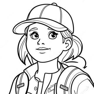 Adventurous Tomboy In A Cap Coloring Page 68135-53926