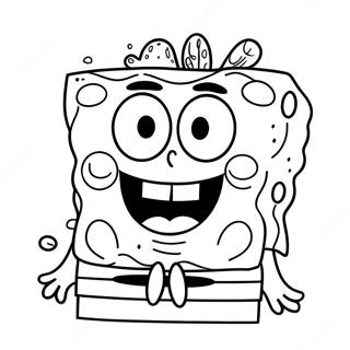 Happy Spongebob Face Coloring Page 68155-53941