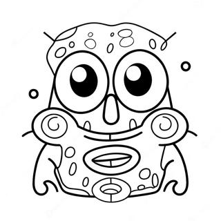 Happy Spongebob Face Coloring Page 68155-53942