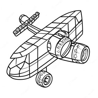 Colorful Lego Airplane In Flight Coloring Page 68165-53951