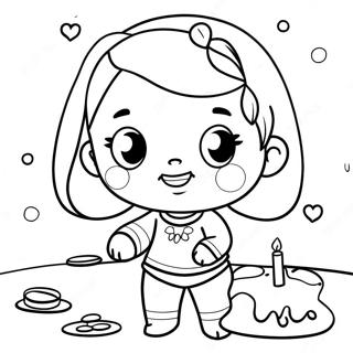 Cute Zoe Playing With Friends Coloring Page 68185-53989