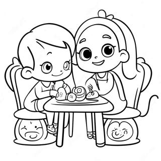 Cute Zoe Playing With Friends Coloring Page 68185-53992