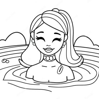 Barbie Swimming Coloring Pages