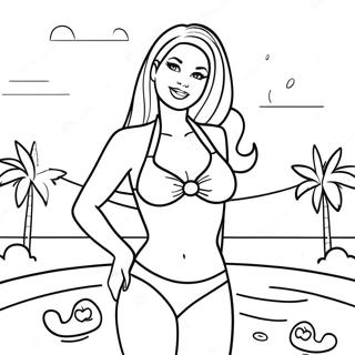 Barbie Swimming Coloring Pages