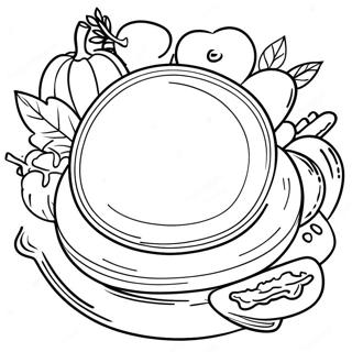 Thanksgiving Plate Coloring Pages