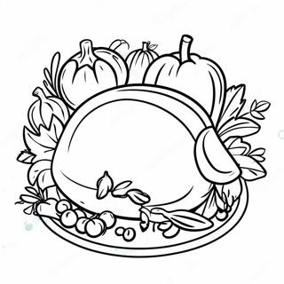 Thanksgiving Plate Full Of Delicious Food Coloring Page 68224-53994