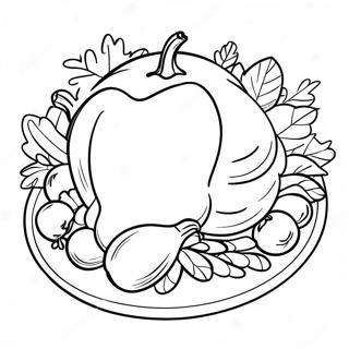 Thanksgiving Plate Full Of Delicious Food Coloring Page 68224-53995