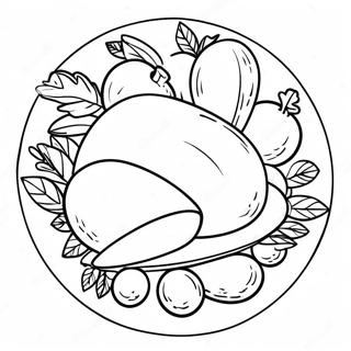 Thanksgiving Plate Full Of Delicious Food Coloring Page 68224-53996