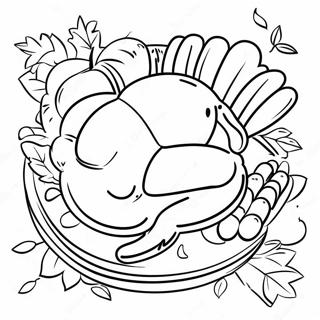 Thanksgiving Plate Coloring Pages