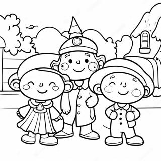 Cheerful Rhyme Time Town Characters Coloring Page 68285-54046