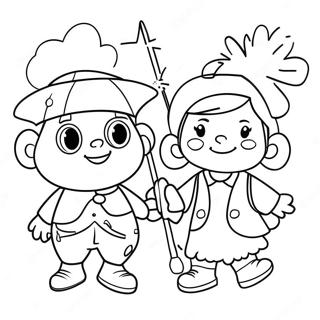 Cheerful Rhyme Time Town Characters Coloring Page 68285-54047