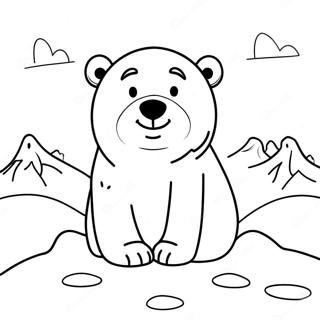 Cute Polar Bear In Snow Coloring Page 68305-54054