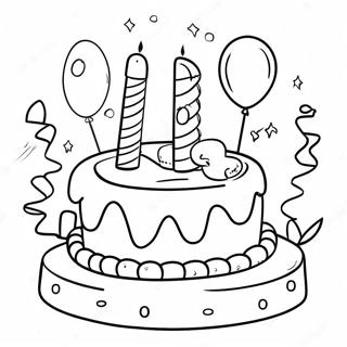 Happy 13th Birthday Celebration Coloring Page 68384-54113