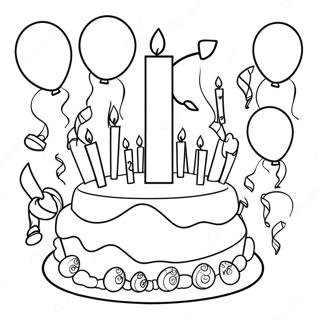 Happy 13th Birthday Celebration Coloring Page 68384-54115