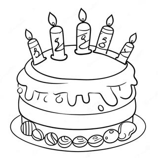 Colorful Happy 13th Birthday Cake Coloring Page 68385-54117