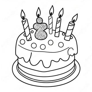 Colorful Happy 13th Birthday Cake Coloring Page 68385-54119