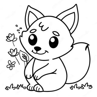 Kawaii Fox Coloring Page 6840-5438