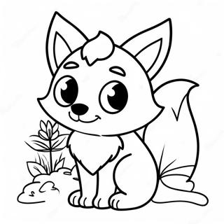 Kawaii Fox Coloring Page 6840-5440