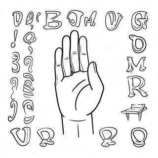 Sign Language Alphabet Coloring Page 68434-54196