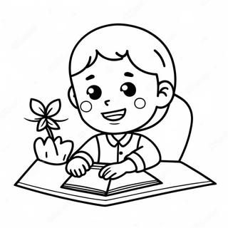 Happy Child Signing Coloring Page 68435-54161