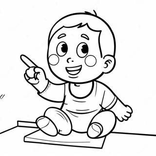 Happy Child Signing Coloring Page 68435-54162