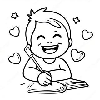 Happy Child Signing Coloring Page 68435-54163