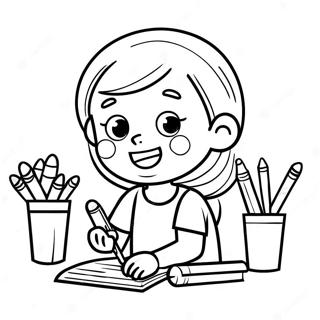 Happy Child Signing Coloring Page 68435-54164