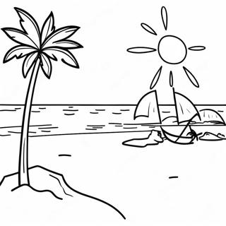 Bahamas Beach Scene Coloring Page 68444-54167