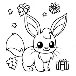 Eevee Christmas Coloring Pages