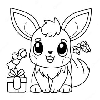 Página Para Colorear De Eevee En Navidad 68464-54180